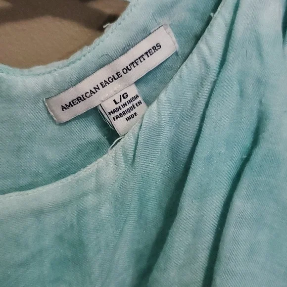American Eagle Outfitters Light Blue Ruffle Top - Picture 6 of 6